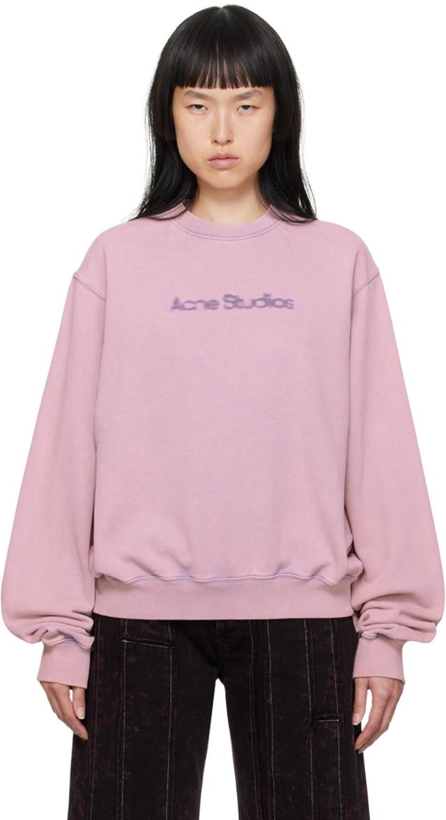 ACNE STUDIOS Logo-print Cotton Sweatshirt In Pink Product Image