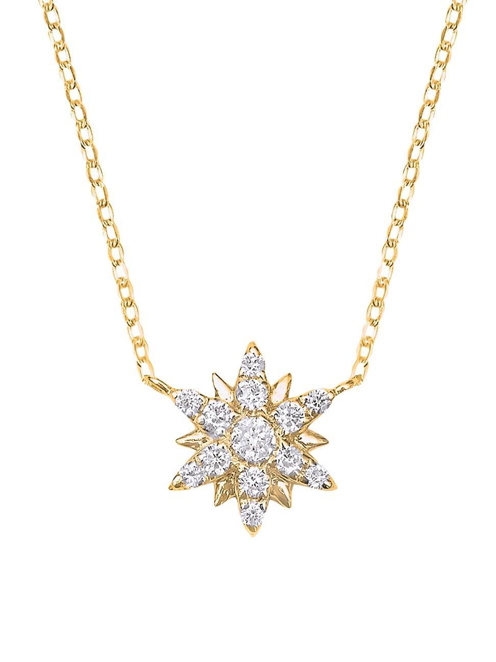 Womens Magic Touch 18K Yellow Gold & Diamond Sun Pendant Necklace Product Image