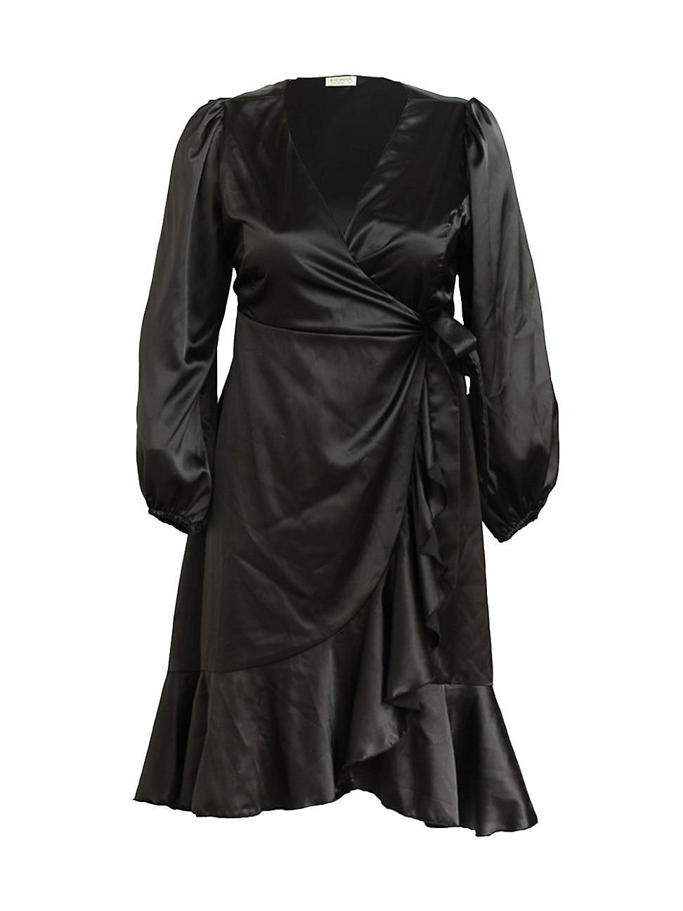 Womens Serena Satin Wrap Dress Product Image