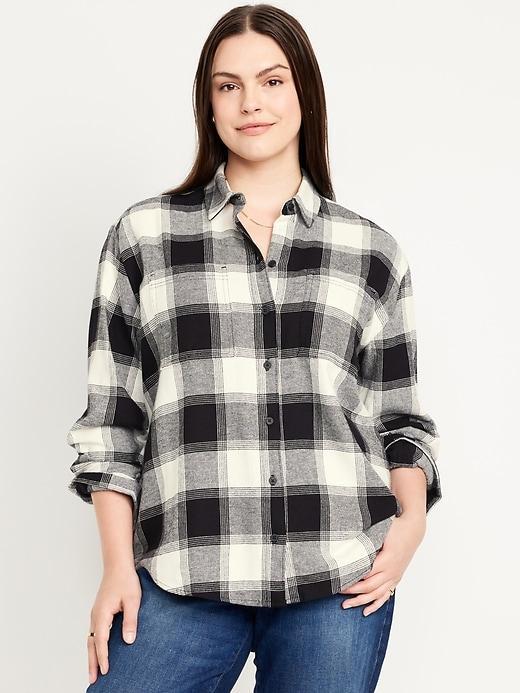 Button-Down Flannel Tunic Product Image