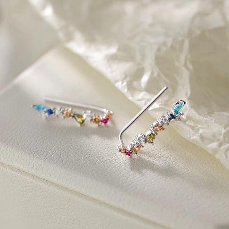 Rhinestone S925 Sterling Silver Crawler Earring Product Image