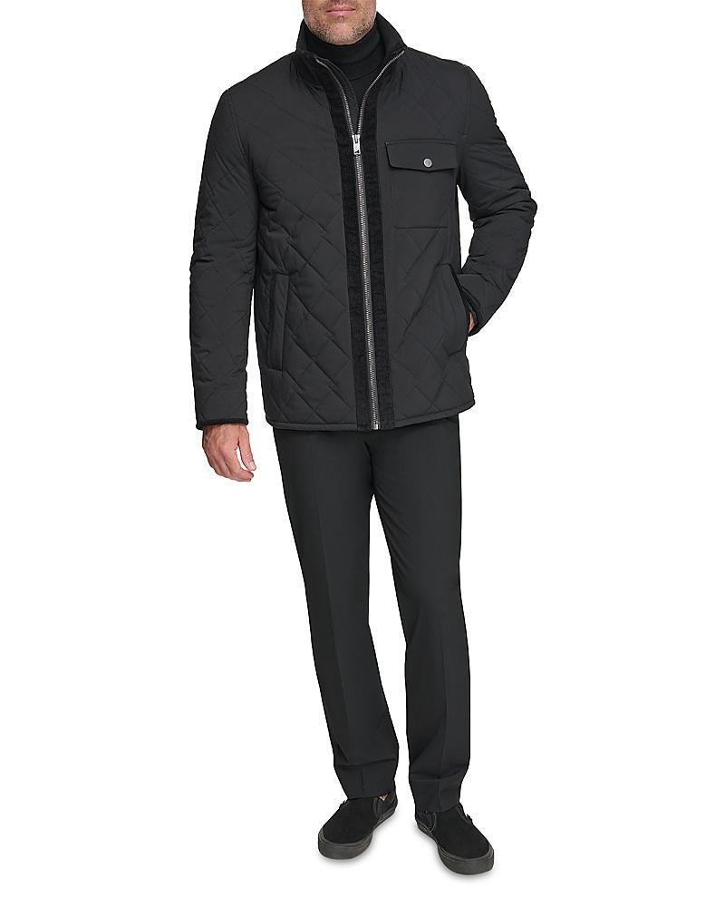 Andrew Marc Amberg Diamond Quilted Corduroy Trim Water Resistant Jacket Product Image