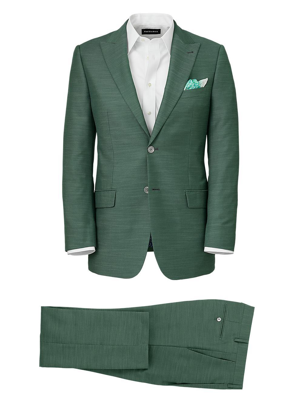 Performance Blend Single Breasted Peak Lapel Suit - Green Product Image