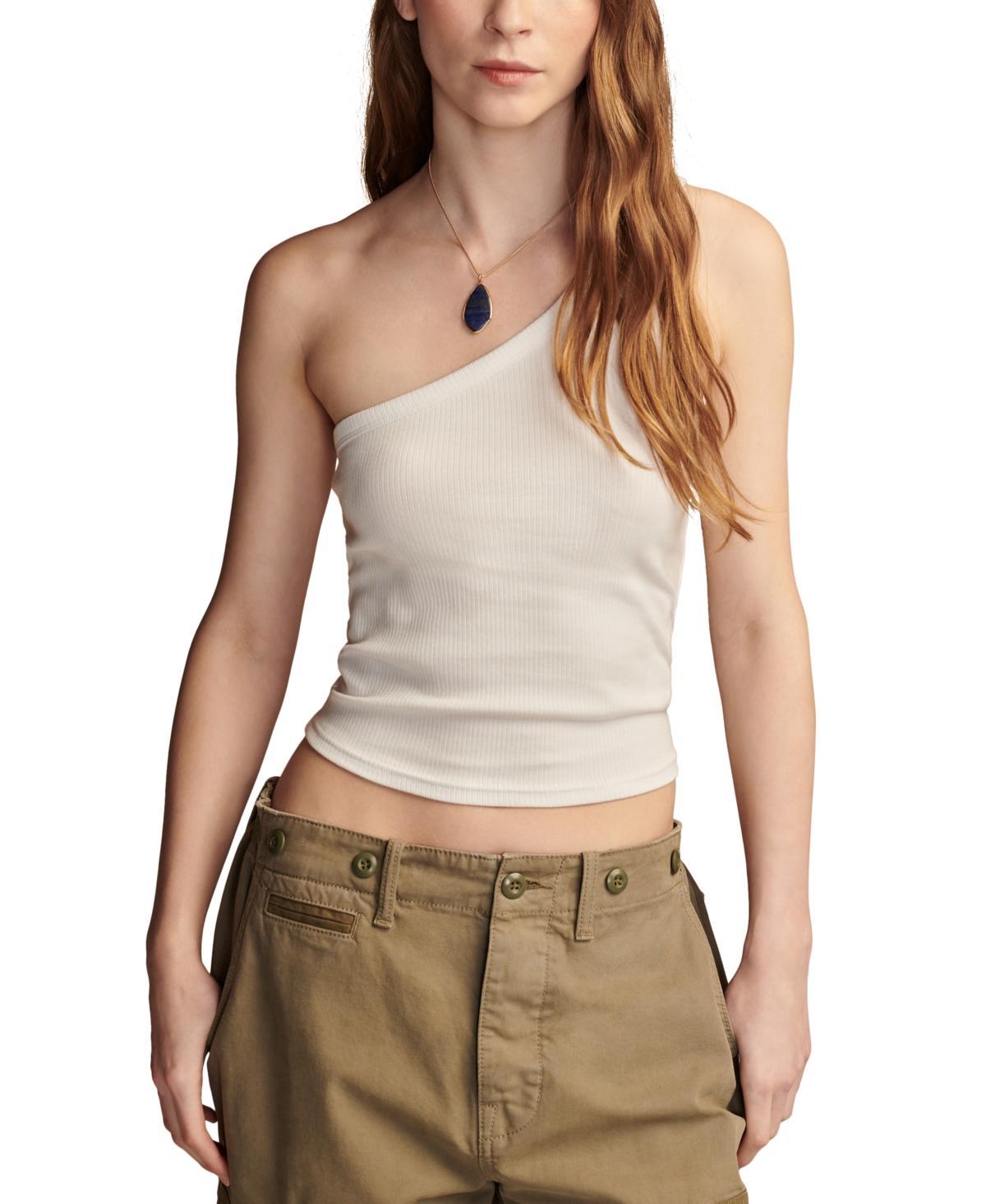 Lucky Brand Womens Asymmetric One Shoulder Sleeveless Top Product Image