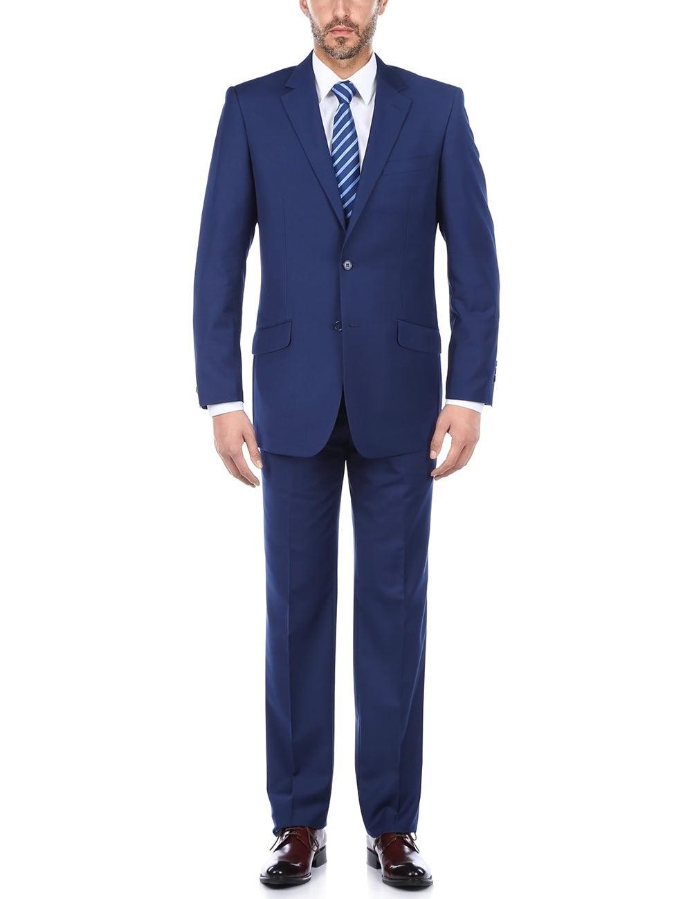 Vanderbilt Collection  - Classic 2 Piece Suit 2 Buttons Regular Fit In Blue Product Image