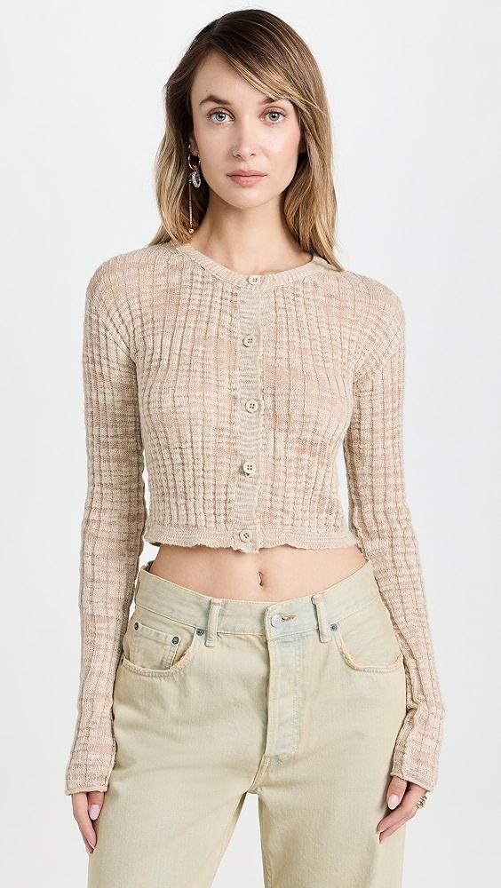 Acne Studios Slub Linen Short Cardigan | Shopbop Product Image