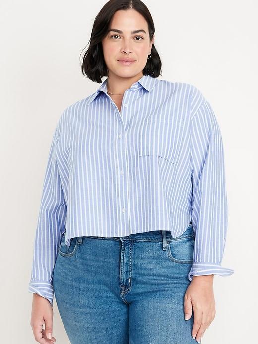 Button-Down Crop Shirt Product Image