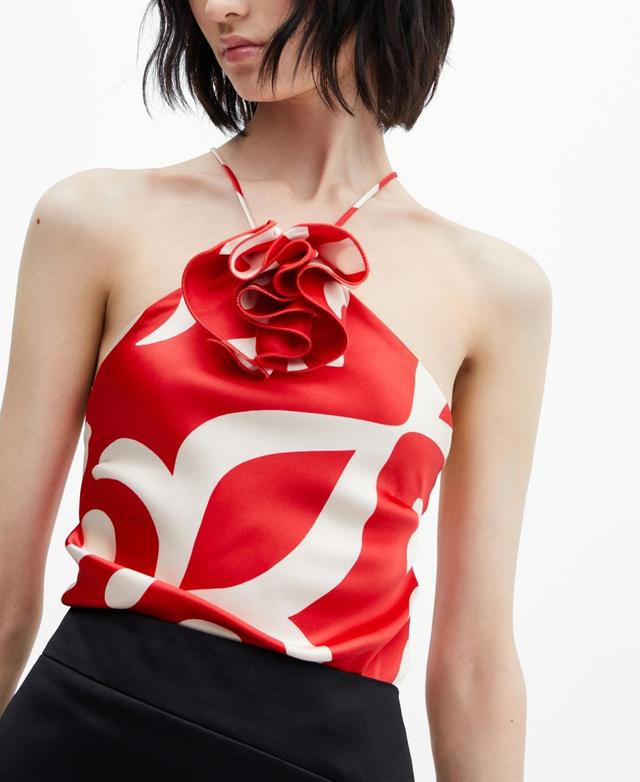 MANGO Rosette Satin Top Product Image