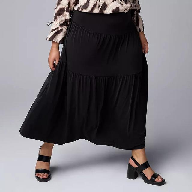 Plus Size Simply Vera Vera Wang Knit Maxi Skirt, Womens Product Image