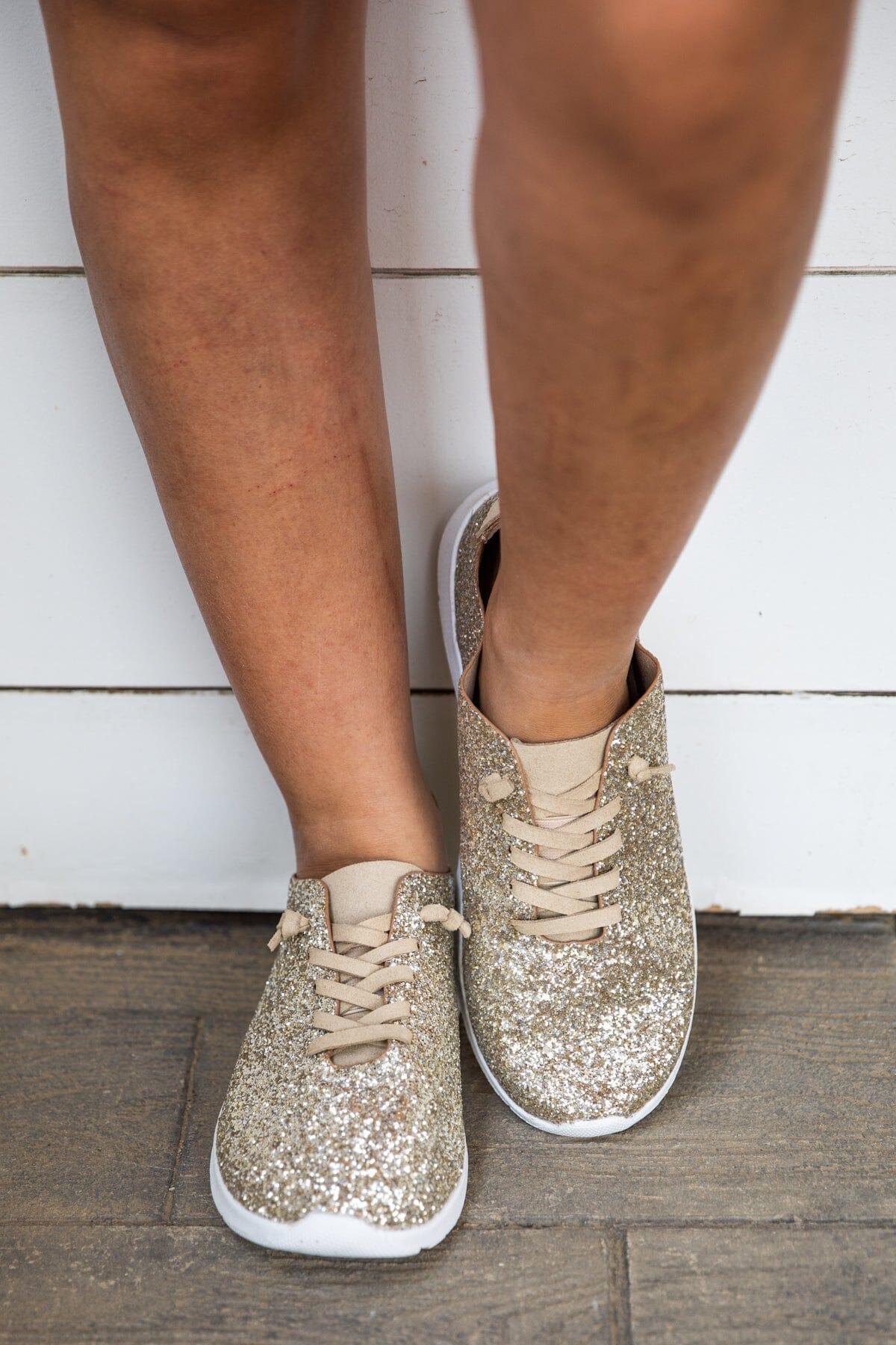 Gold Glitter Sneakers Product Image