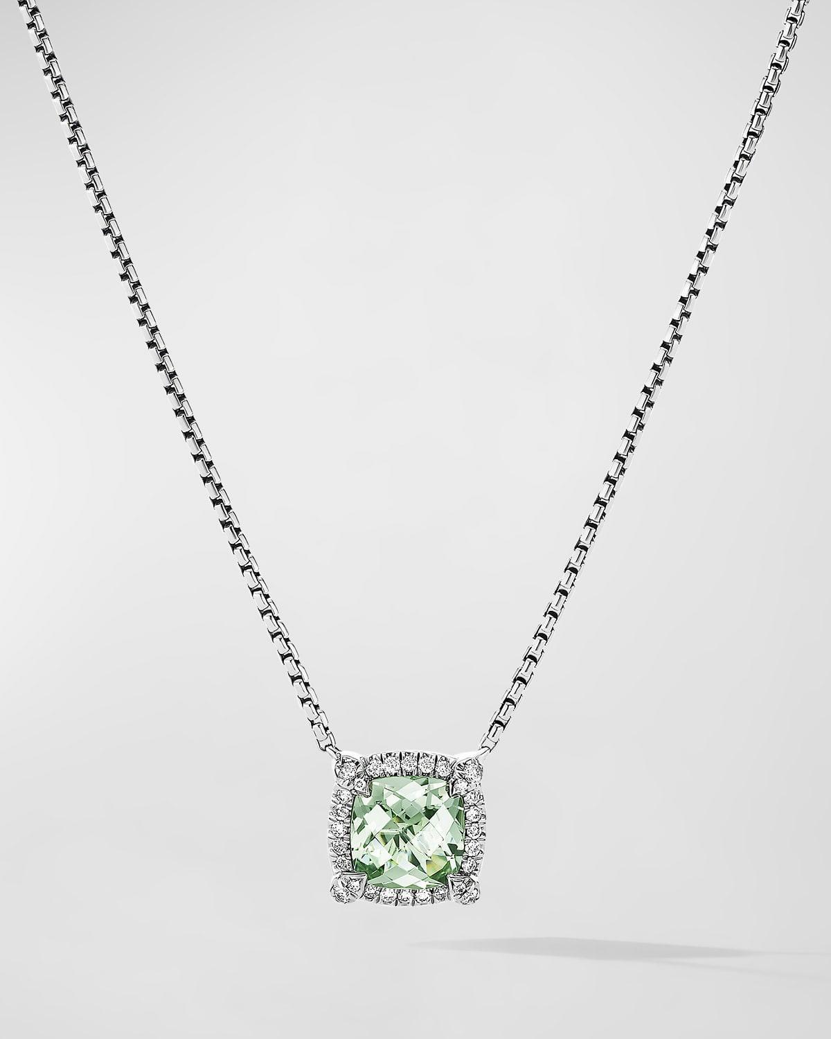 Womens Petite Chatelaine Pav Bezel Pendant Necklace with Diamonds Product Image