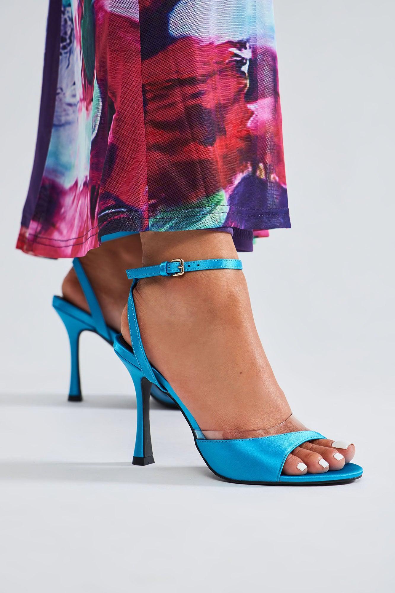 Come Find Me Heeled Sandals - Blue Product Image