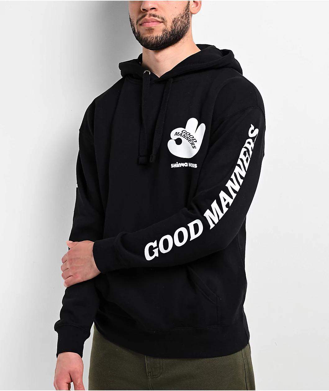 Shinya Good Manners Black Hoodie Product Image