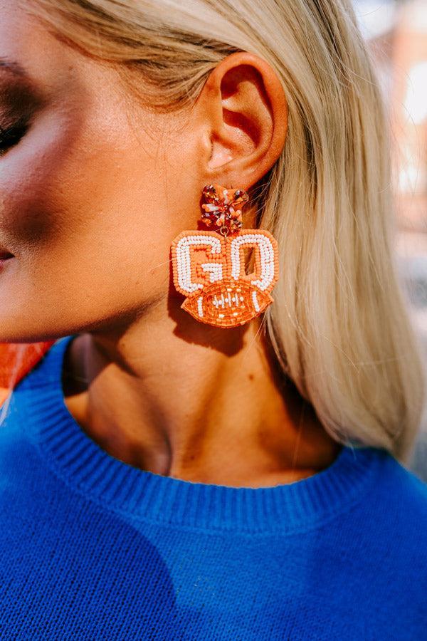 Go Team Beaded Earrings In Orange Product Image