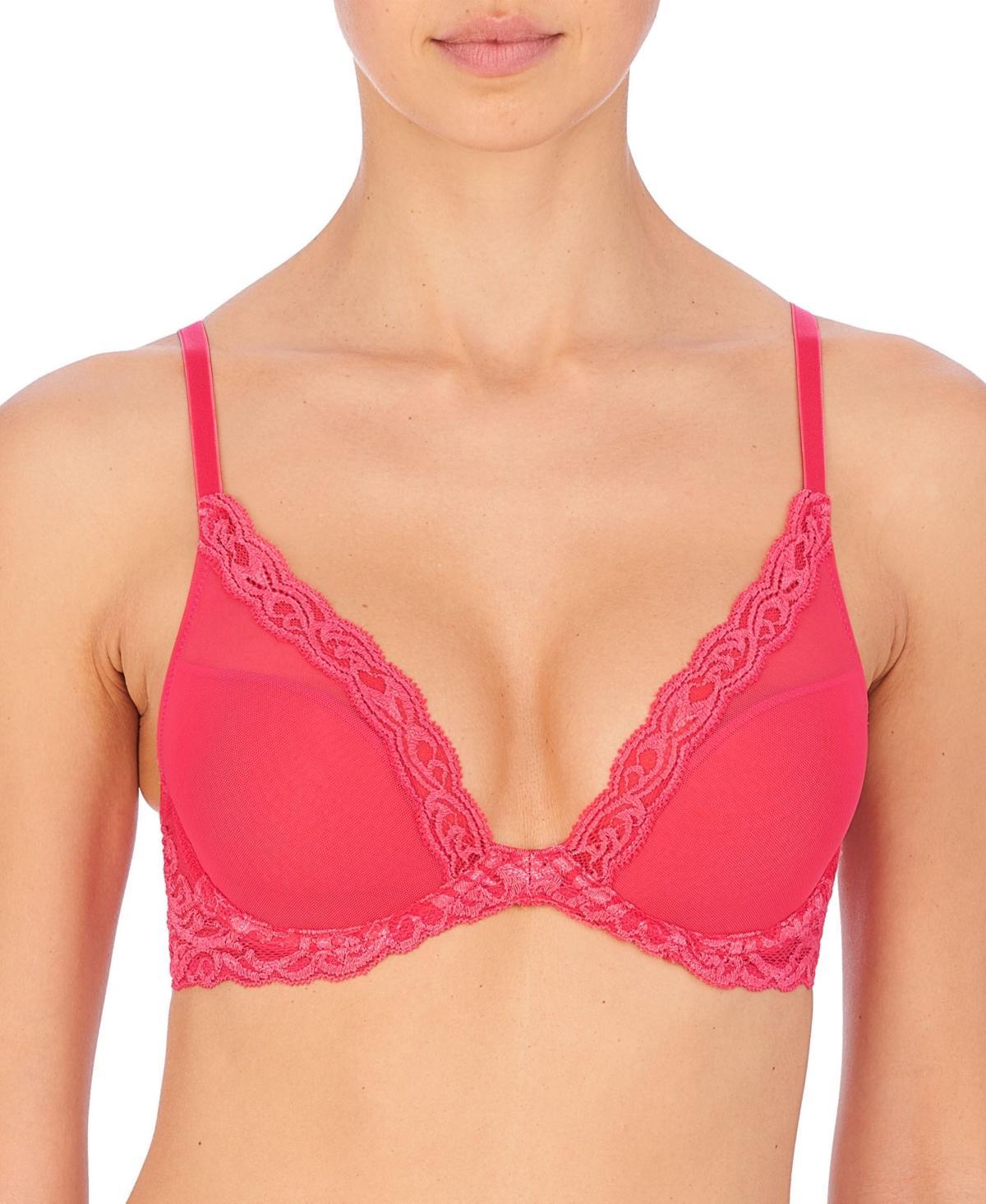 Womens Feathers Lace Contour Underwire Plunge Bra 730023 Product Image