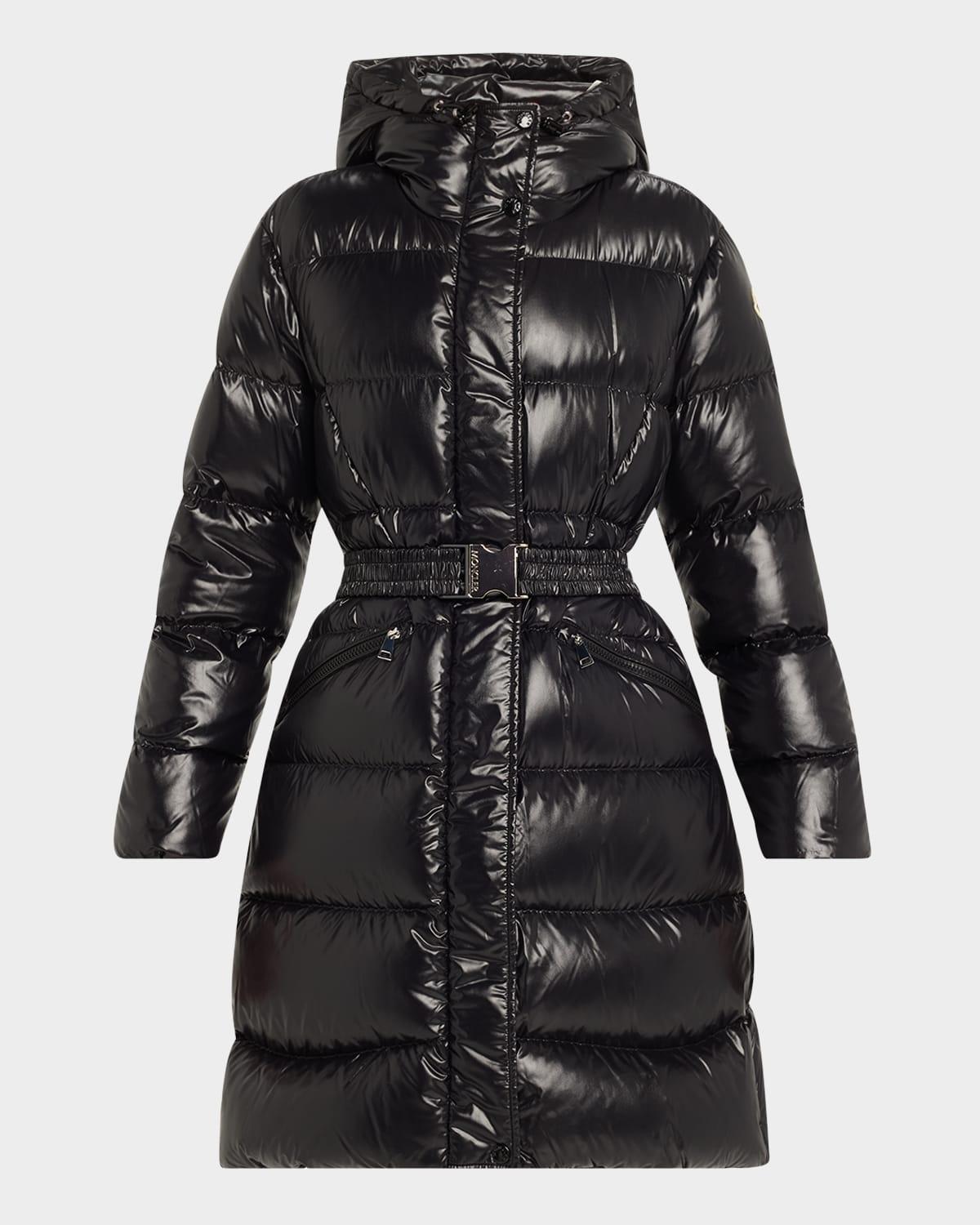 MONCLER Bellevue Long Belted Puffer Coat In Black Product Image