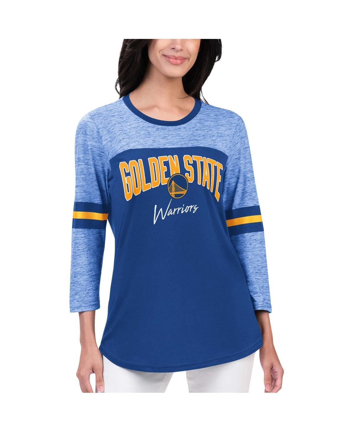 Womens G-iii 4Her by Carl Banks Royal Golden State Warriors Play the Game Three-Quarter Sleeve T-shirt Product Image