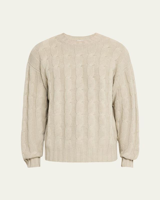 Mens Panama Cashmere Cable-Knit Crewneck Sweater Product Image