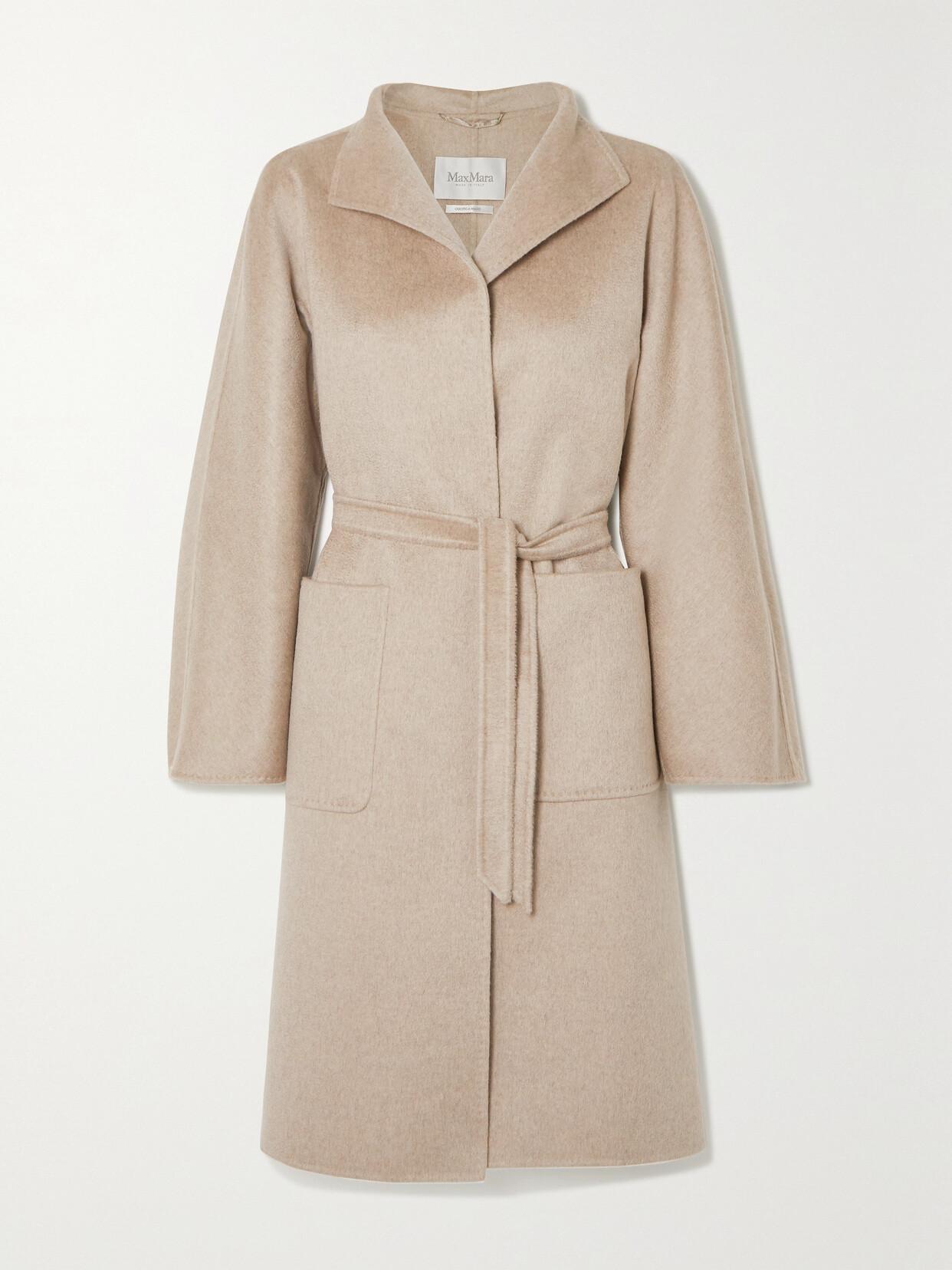 Lilia Belted Cashmere Coat In Camel Product Image