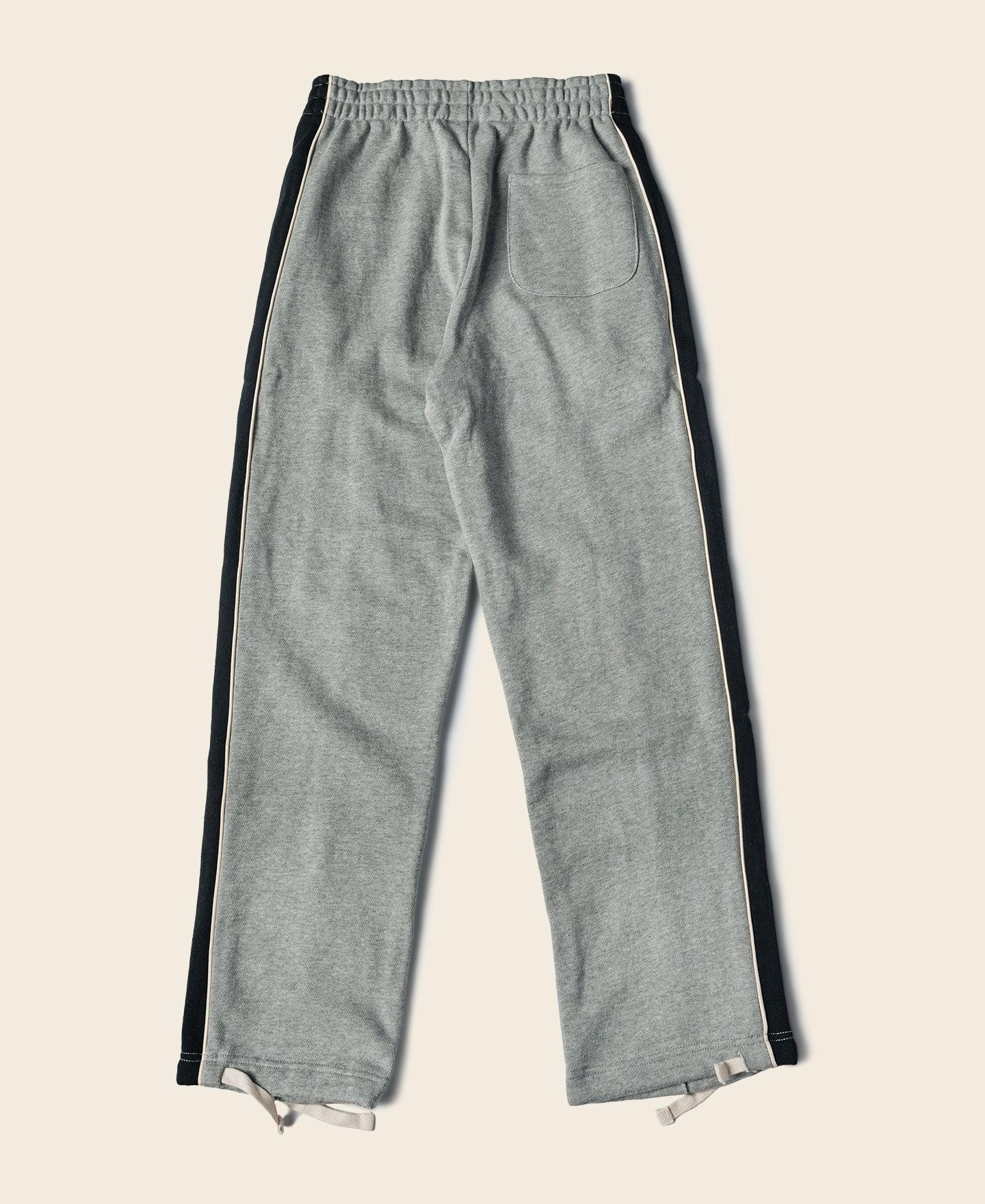 Classic Straight-Leg Striped Logo-Embroidered Cotton-Terry Sweatpants - Gray Product Image