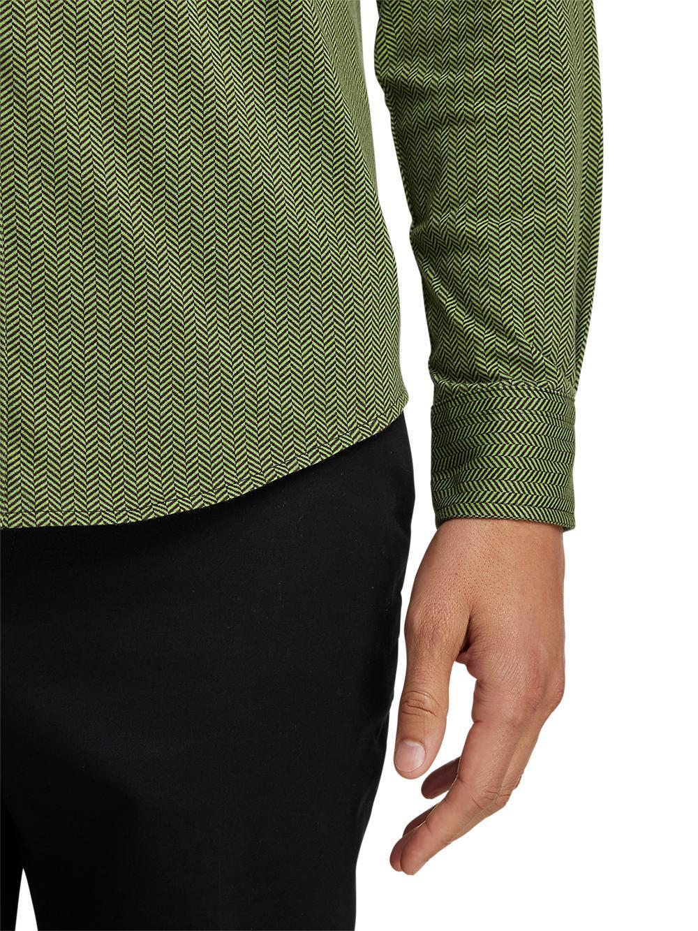 Cotton Button Front Polo - Green Product Image