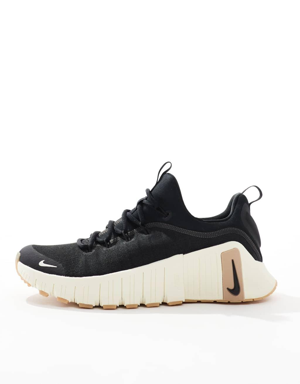 Nike Training Free Metcon 6 sneakers black, off-white and brown Product Image