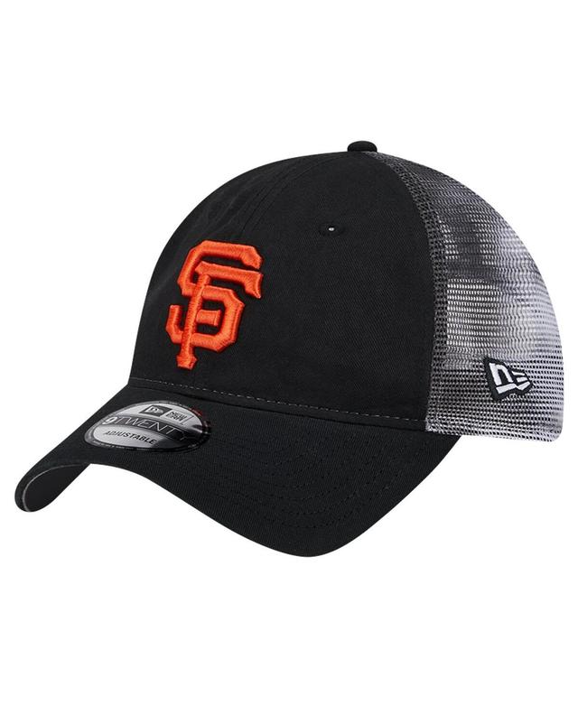 New Era Mens Black San Francisco Giants Team Slick Trucker 9TWENTY Adjustable Hat Product Image