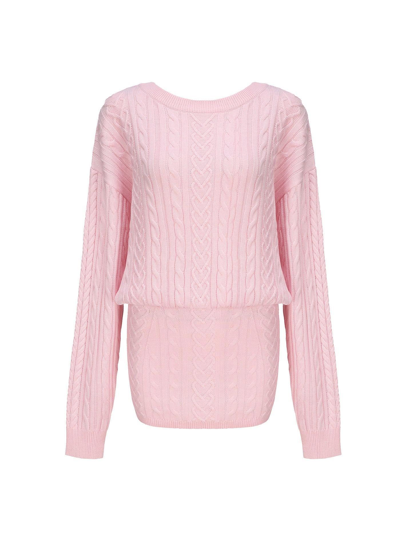 Kendall Knit Dress (Pink) Product Image