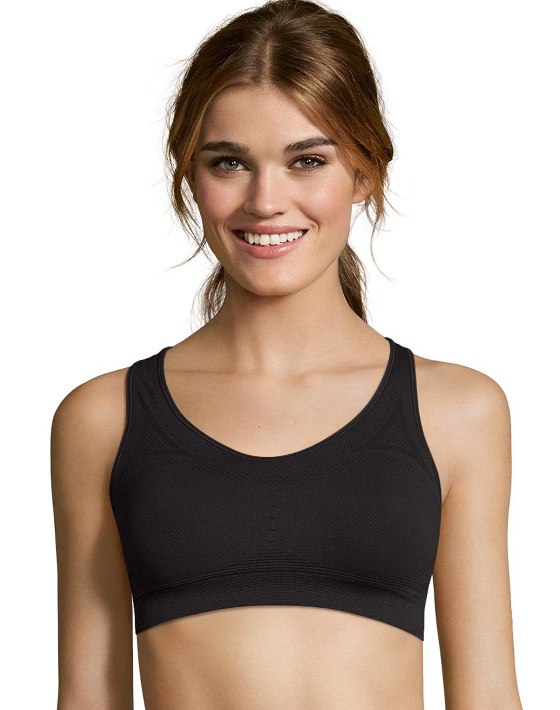 Hanes Solid Core Racerback Sports Bra O9003, Womens Product Image