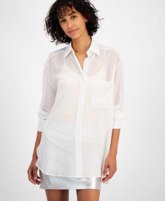 Women's Elodina Semi-Sheer Camisole-Lined Shirt Product Image