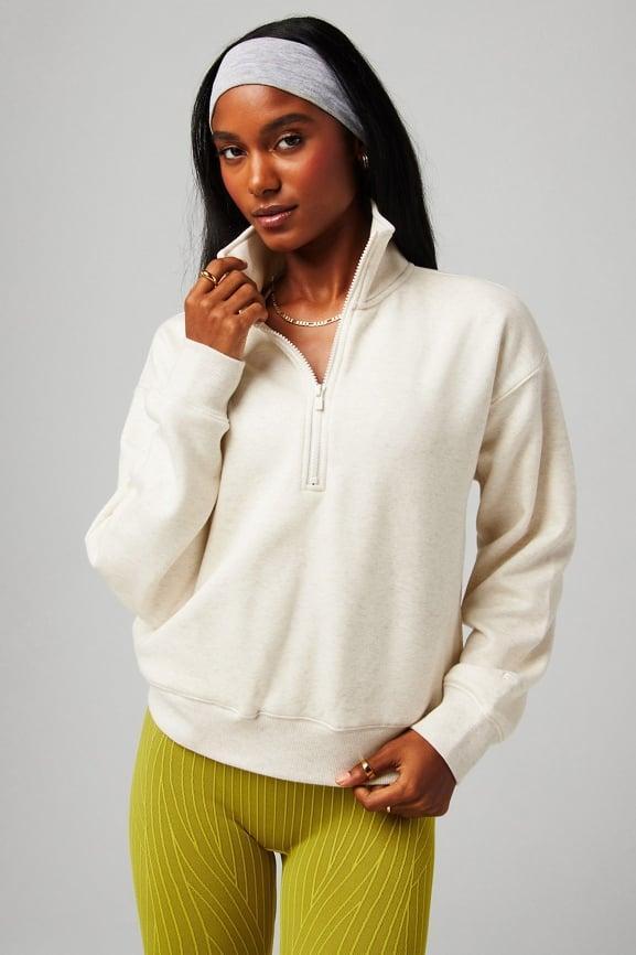 Cozy Fleece Half Zip Sweatshirt Product Image