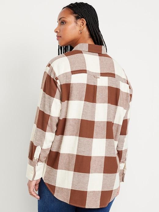 Flannel Boyfriend Button-Down Shirt Product Image