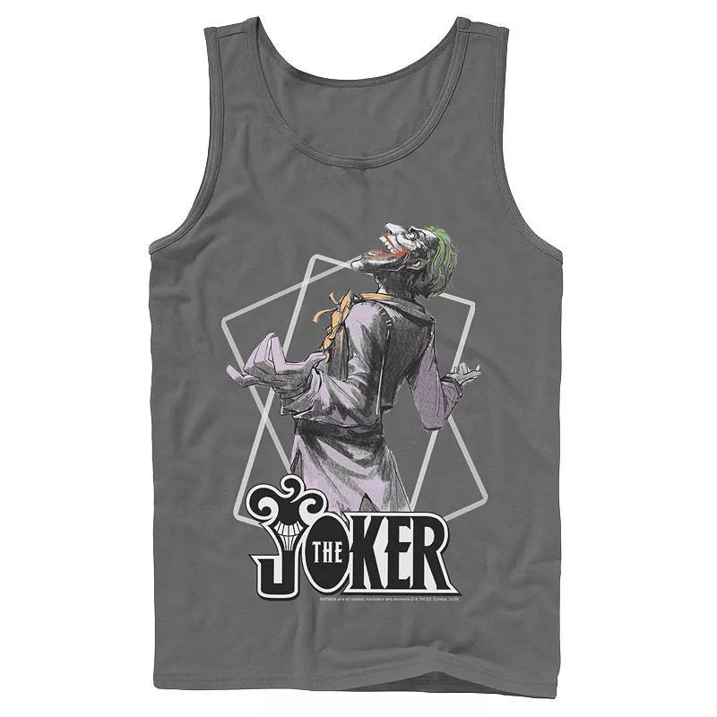 Mens DC Comics The Joker Card Outline Tank Top Blue Product Image