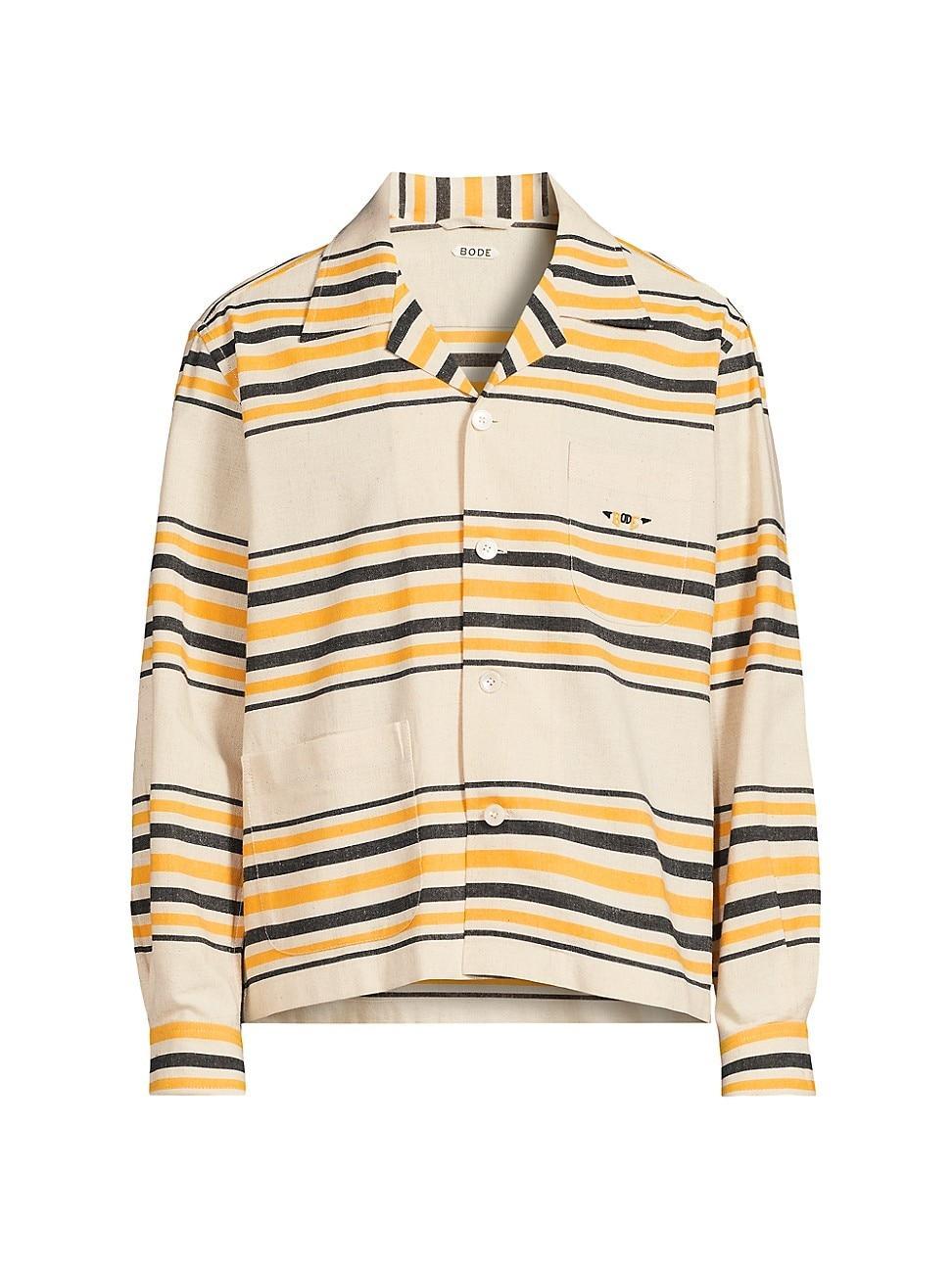 Mens Crane Estate Namesake Striped Cotton Camp Shirt Product Image