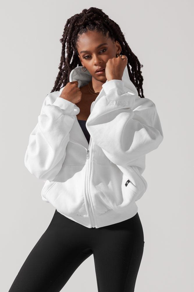 Zip Cloud Hoodie - White  Product Image