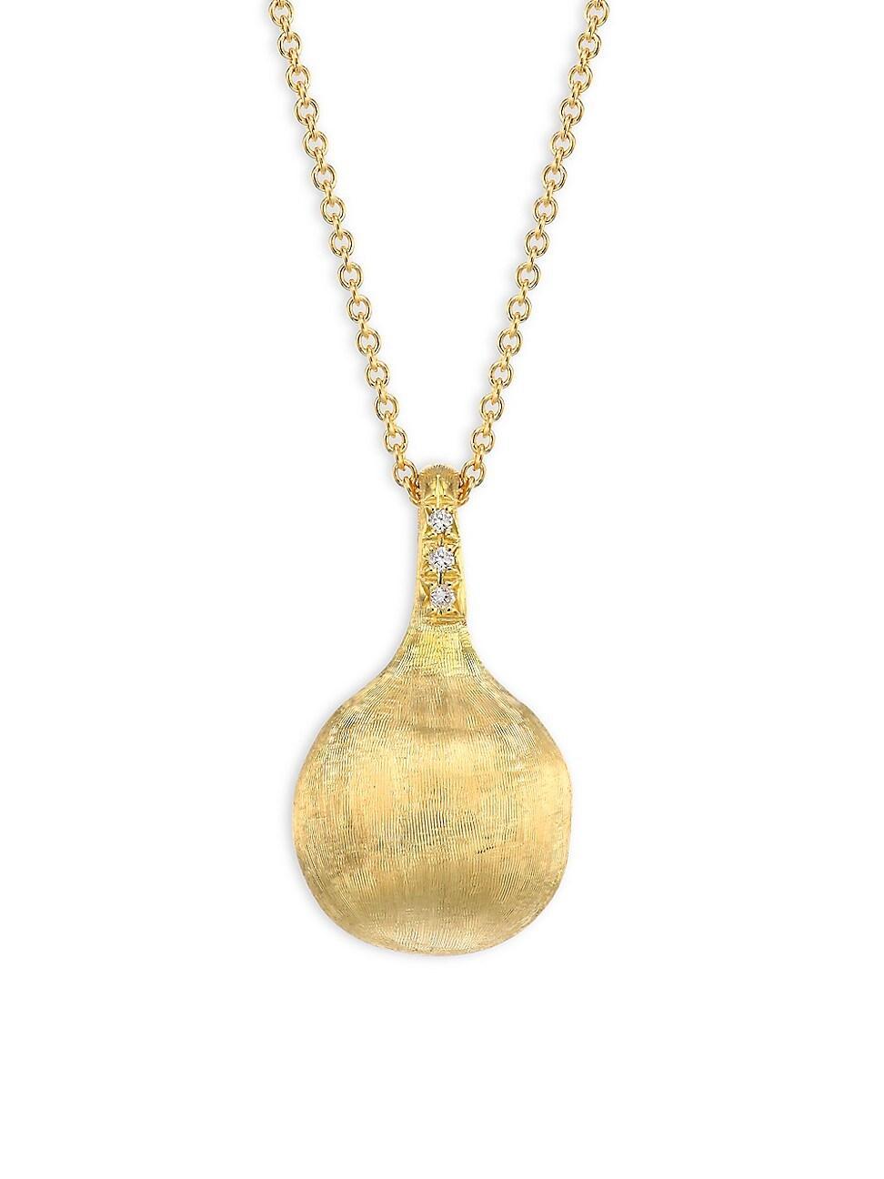 Womens Africa Boules 18K Yellow Gold & 0.03 TCW Diamond Pendant Necklace Product Image