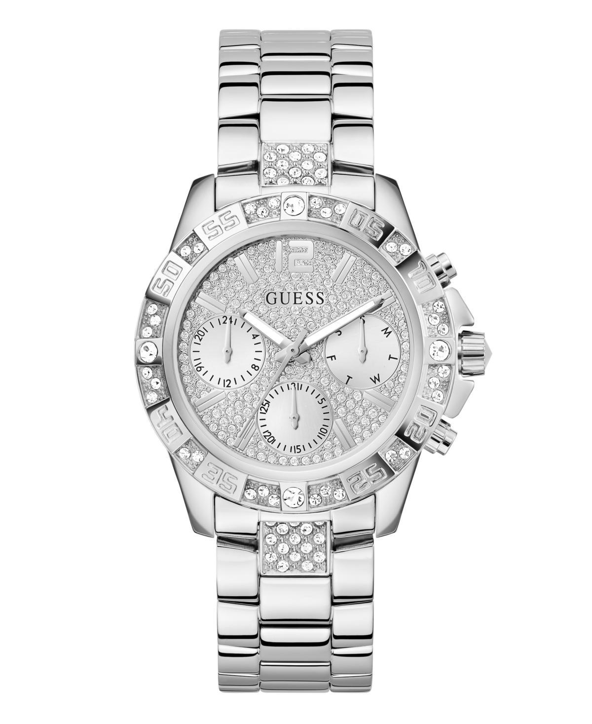 Guess Womens Multi- Function Silver Tone Stainless Steel Watch 40mm - Silver Product Image