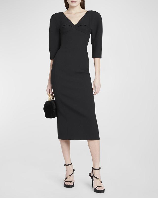 Womens Satin Pinched Midi-Dress Product Image