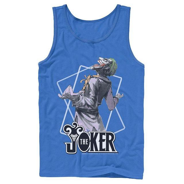 Mens DC Comics The Joker Card Outline Tank Top Blue Product Image