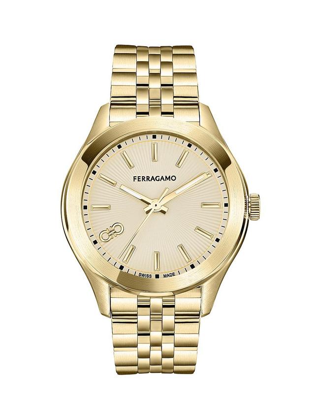 Mens Unisex Ferragamo Classic Goldtone Stainless Steel Watch/38MM Product Image