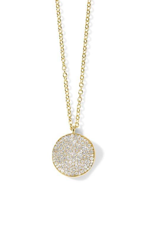 Ippolita 18K Yellow Gold Stardust Diamond Pave Medium Disc Pendant Necklace, 16-18 Product Image