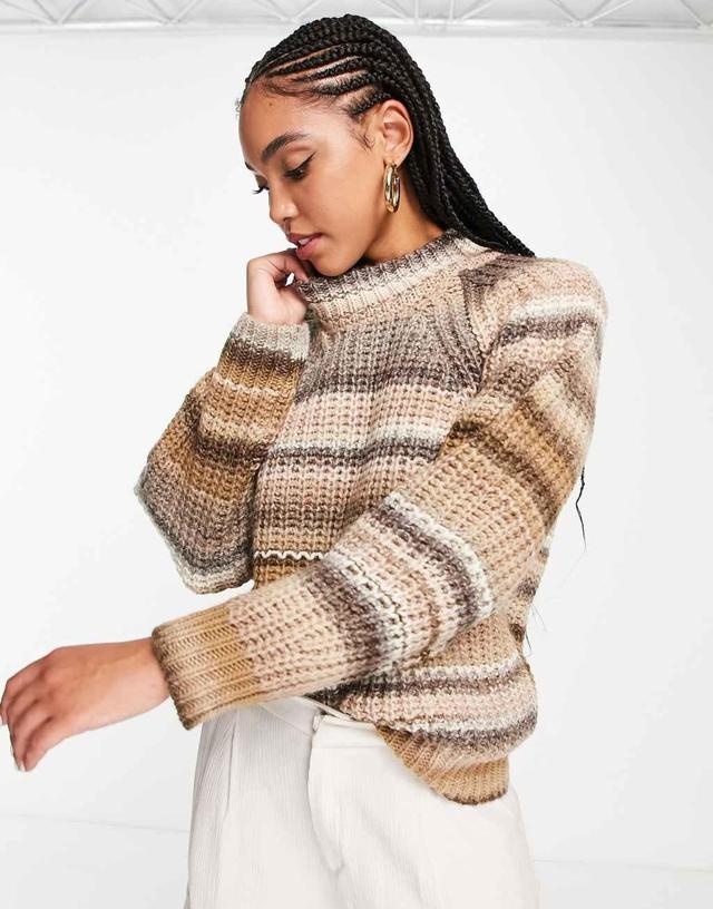 InWear Effie spaceknit striped sweater in beige Product Image