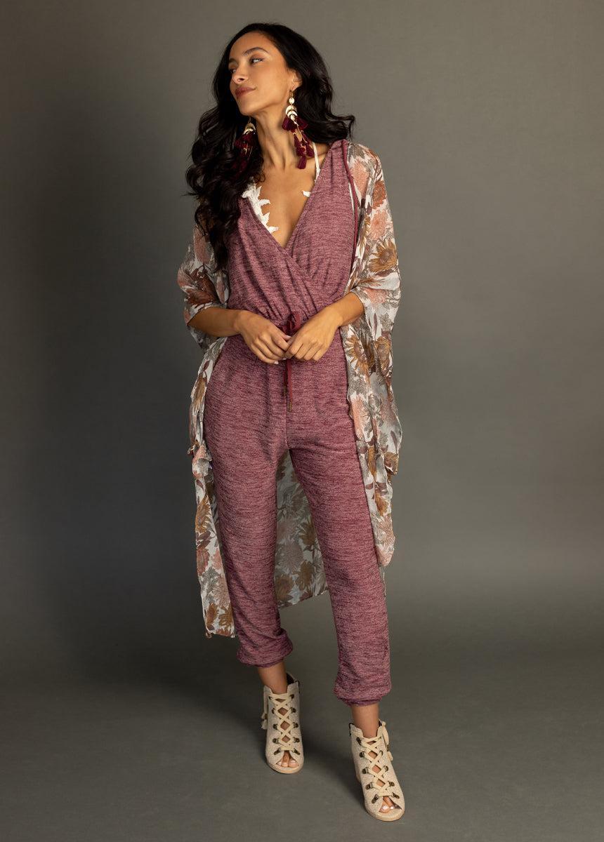 Baylee Jumpsuit in Heather Plum Product Image