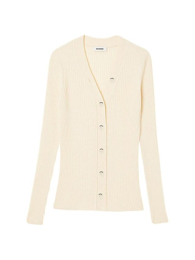 Womens Ribbed Cardigan Product Image