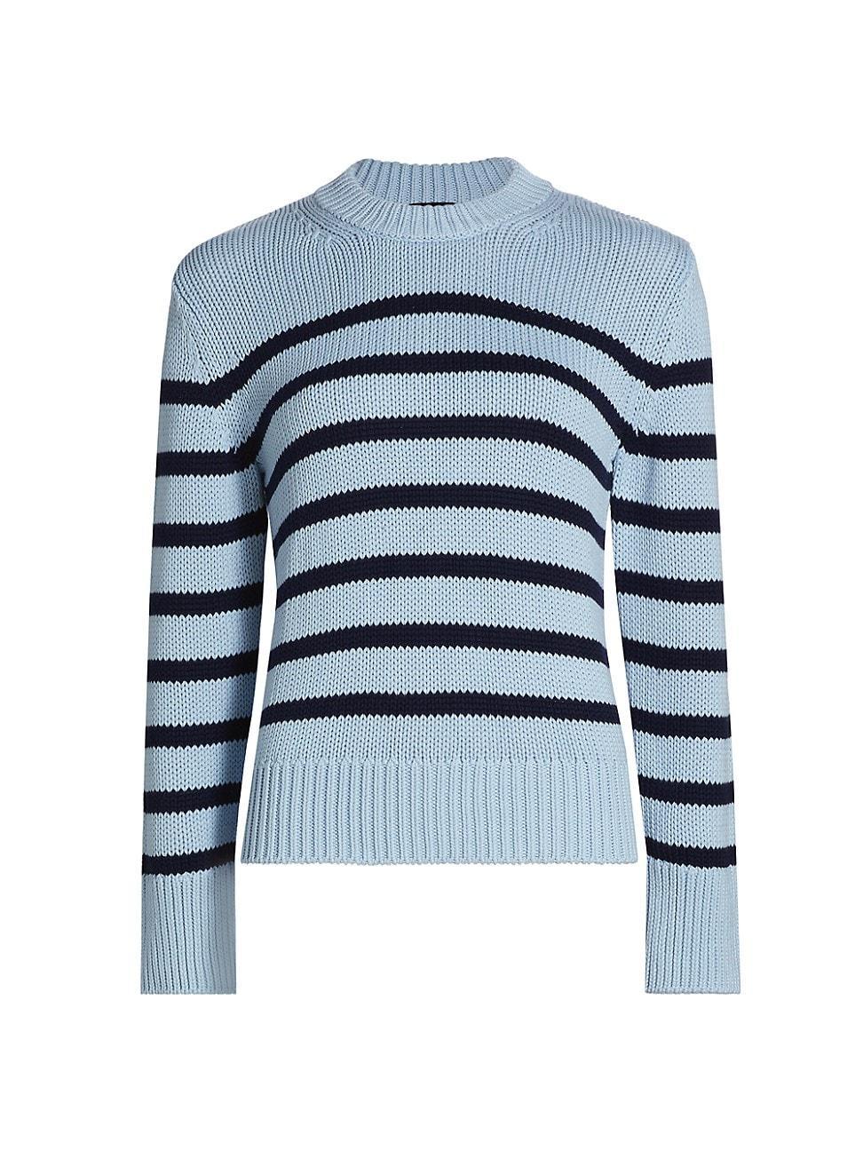 Womens Alise Striped Cotton Crewneck Sweater Product Image