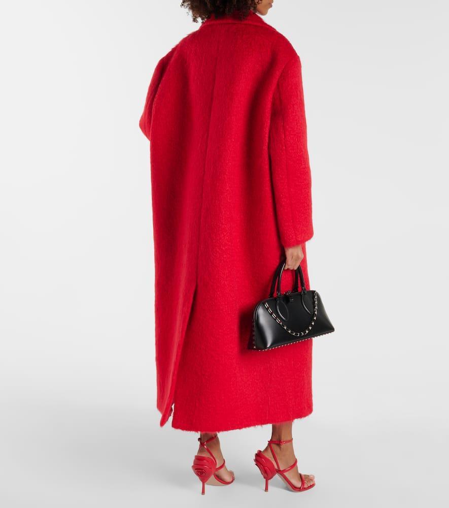 Mohair-blend Coat In Red Product Image