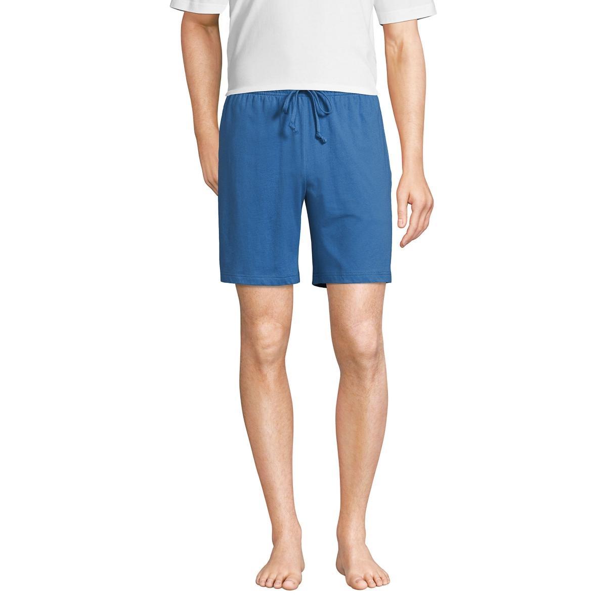 Mens Lands End Knit Jersey Pajama Shorts Grey Heather Product Image