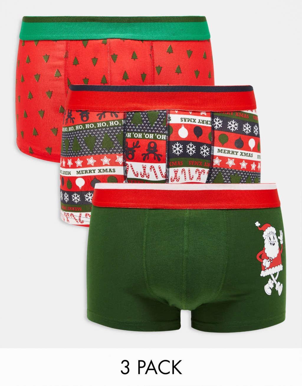 Only & Sons 3 pack giftbox christmas trunks Product Image