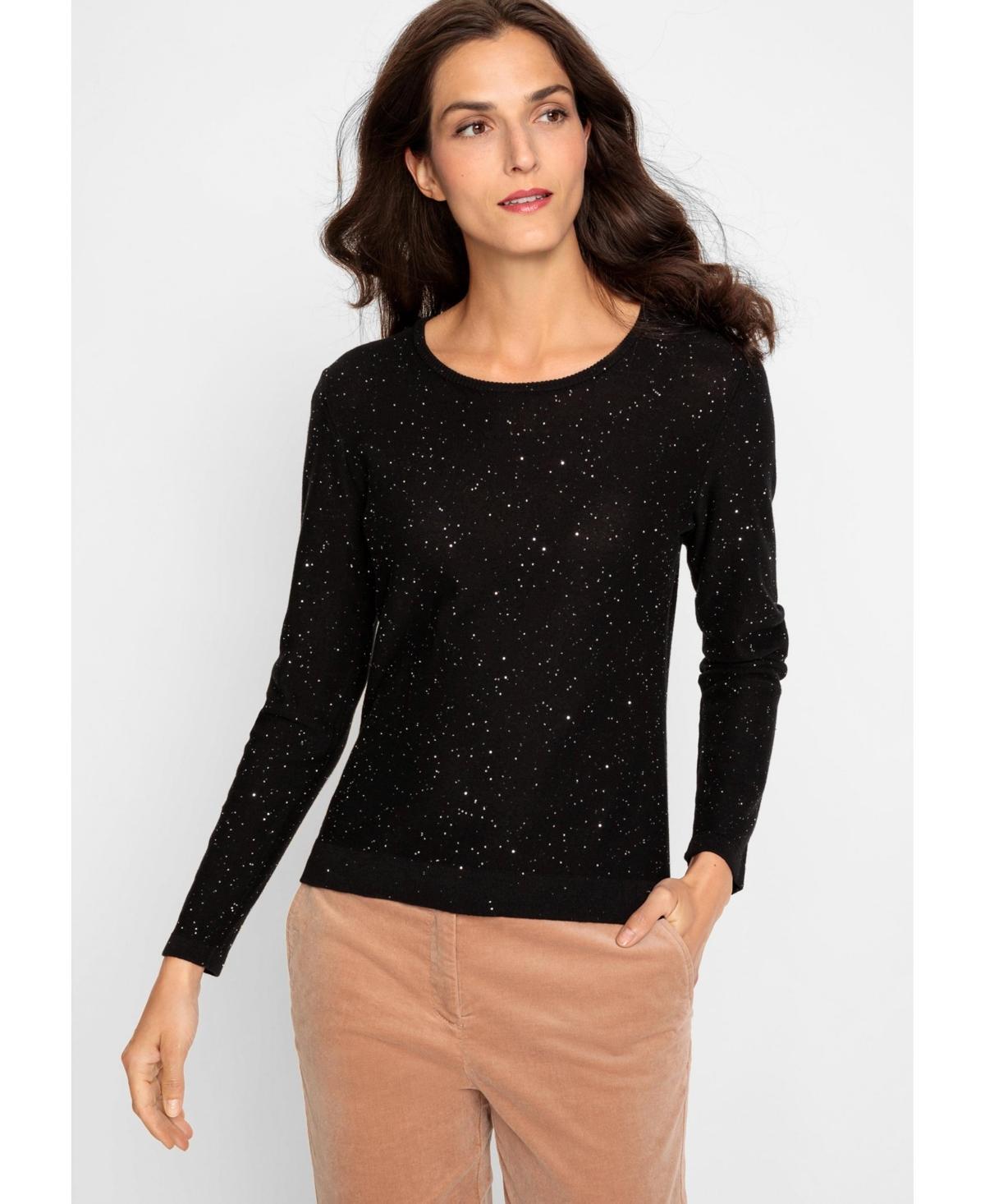 Olsen Womens Cotton Blend Long Sleeve Allover Sparkle Cardigan Product Image