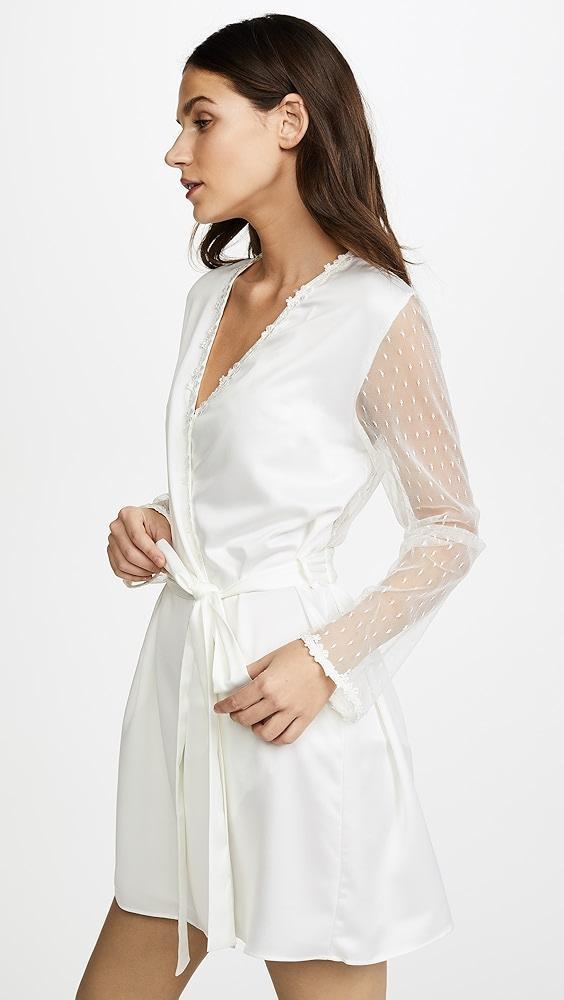 Flora Nikrooz Showstopper Charmeuse Robe With Lace | Shopbop Product Image